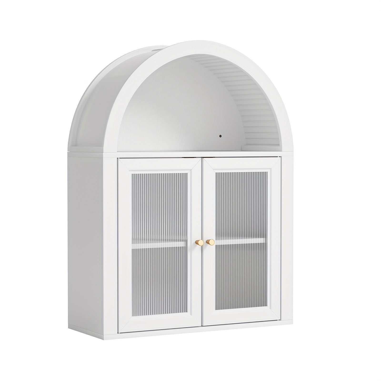 Arched Bathroom Wall Cabinets, Bohemian-style Medicine Cabinet With Acrylic Doors, Storage Cabinet Above The Toilet, Wall-mounted Adjustable Shelves (suitable For The Living Room), Laundry Room, Bathroom