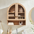Arched Medicine Cabinet Suitable for Over the Toilet Storage - Modern Wall-Mounted Bathroom Cabinet with Adjustable Shelves, Double Door Arched Top, Wood, Engineered Wood for Laundry Room Organization