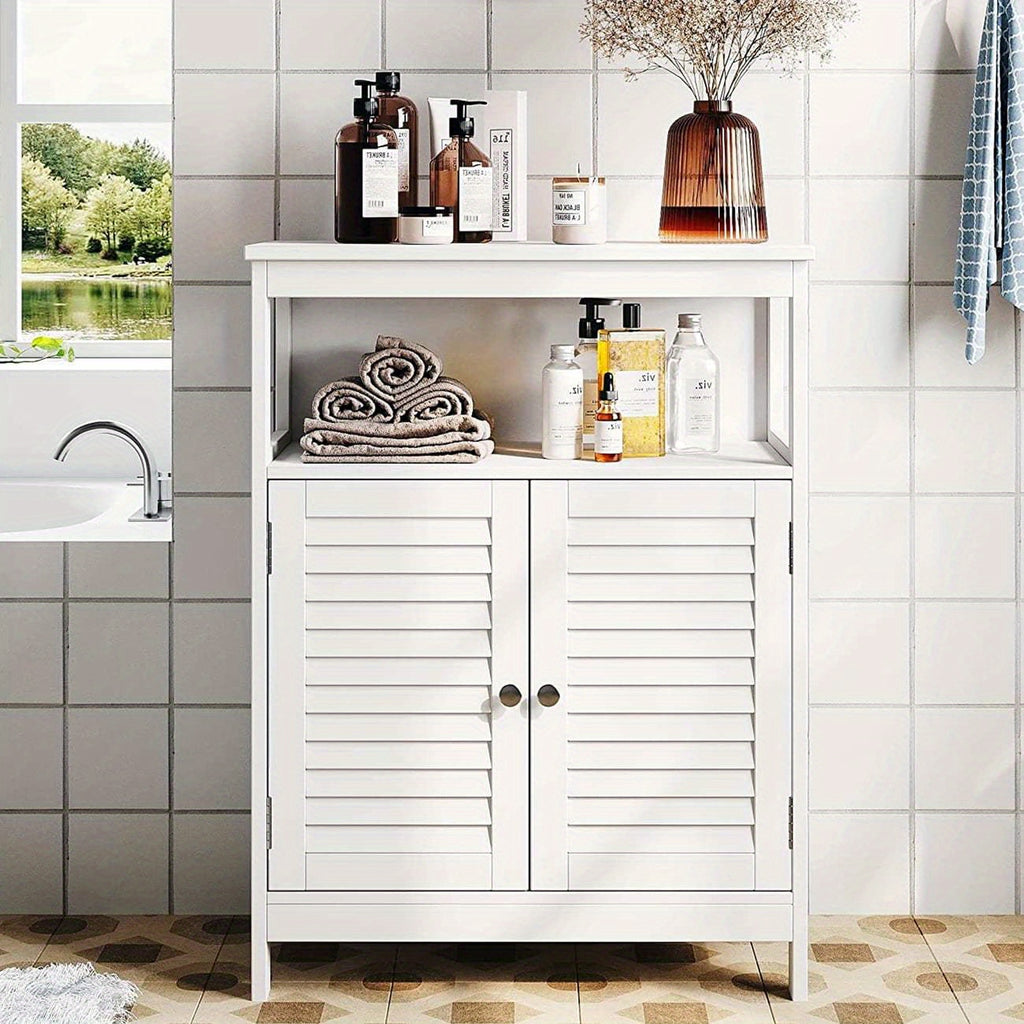 Multifunctional Storage Cabinet, Bathroom Floor Cabinet Kitchen Sideboard Buffet Cupboard White