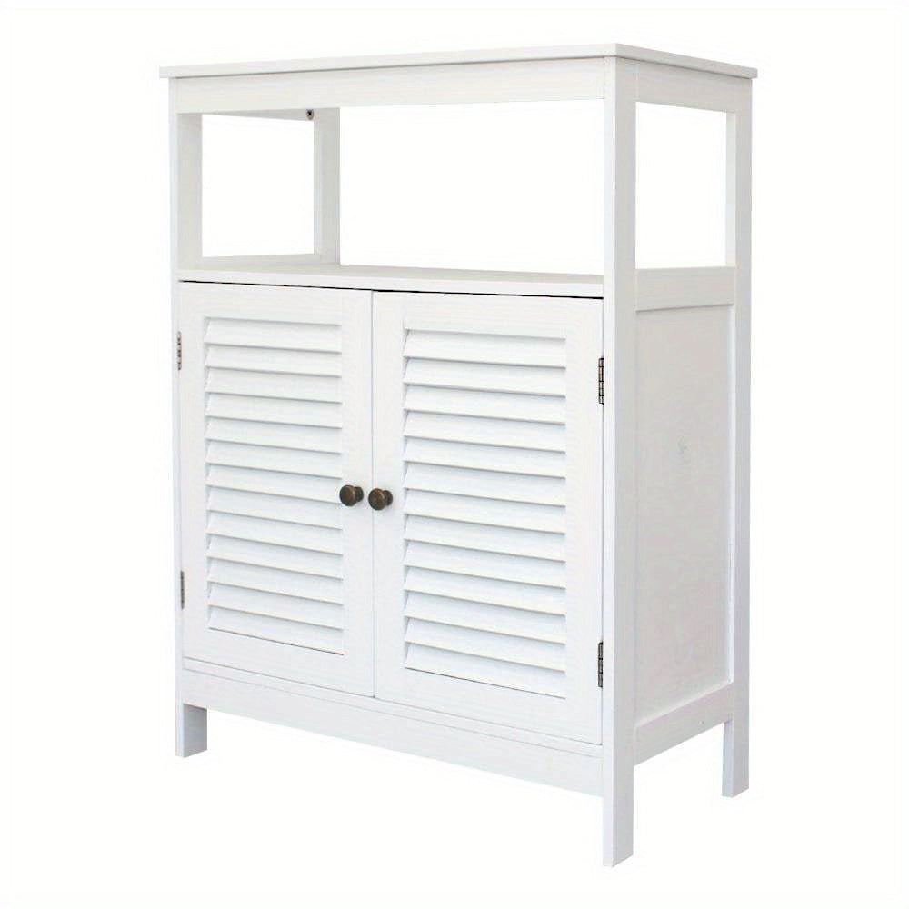 Multifunctional Storage Cabinet, Bathroom Floor Cabinet Kitchen Sideboard Buffet Cupboard White
