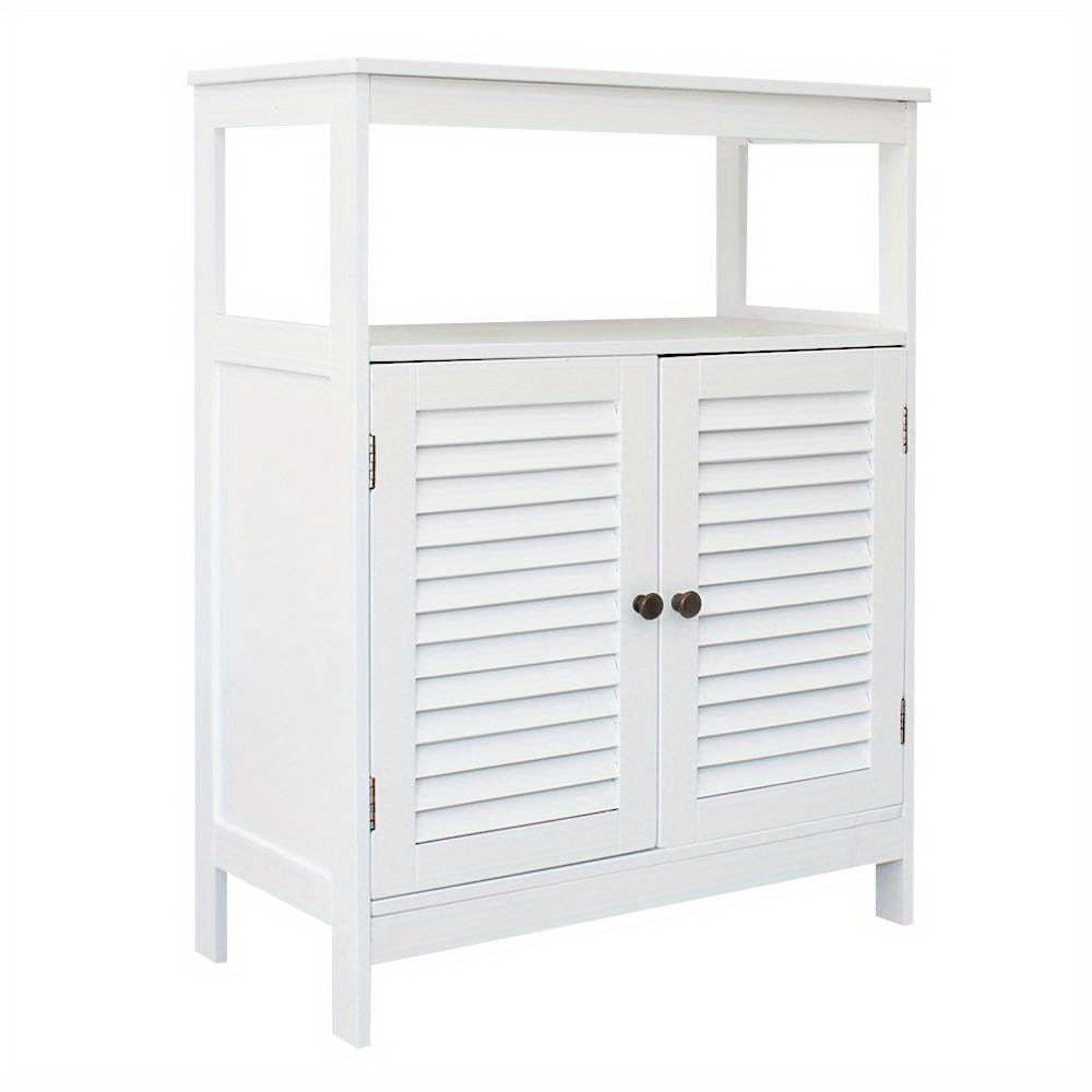Multifunctional Storage Cabinet, Bathroom Floor Cabinet Kitchen Sideboard Buffet Cupboard White