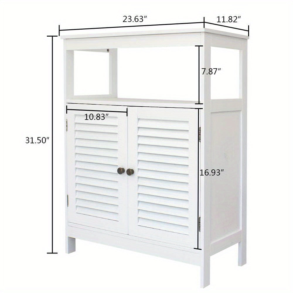 Multifunctional Storage Cabinet, Bathroom Floor Cabinet Kitchen Sideboard Buffet Cupboard White