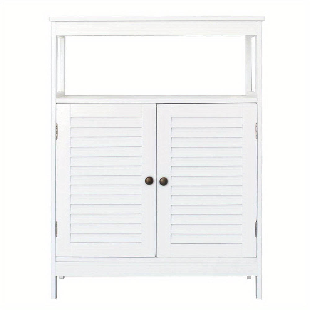 Multifunctional Storage Cabinet, Bathroom Floor Cabinet Kitchen Sideboard Buffet Cupboard White