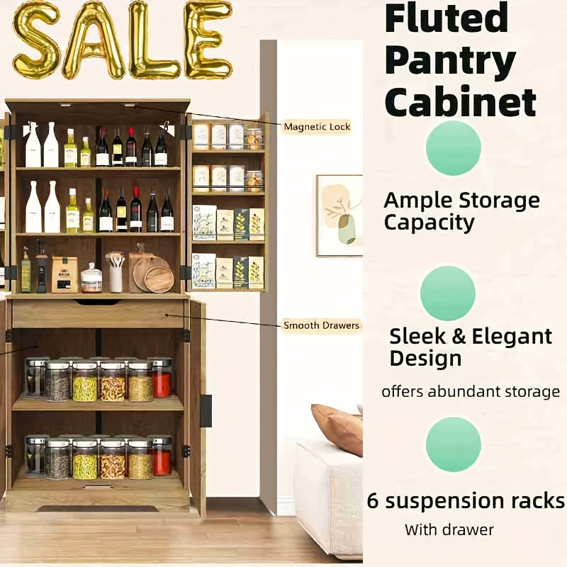 Kitchen Pantry Storage Cabinet 67.7\