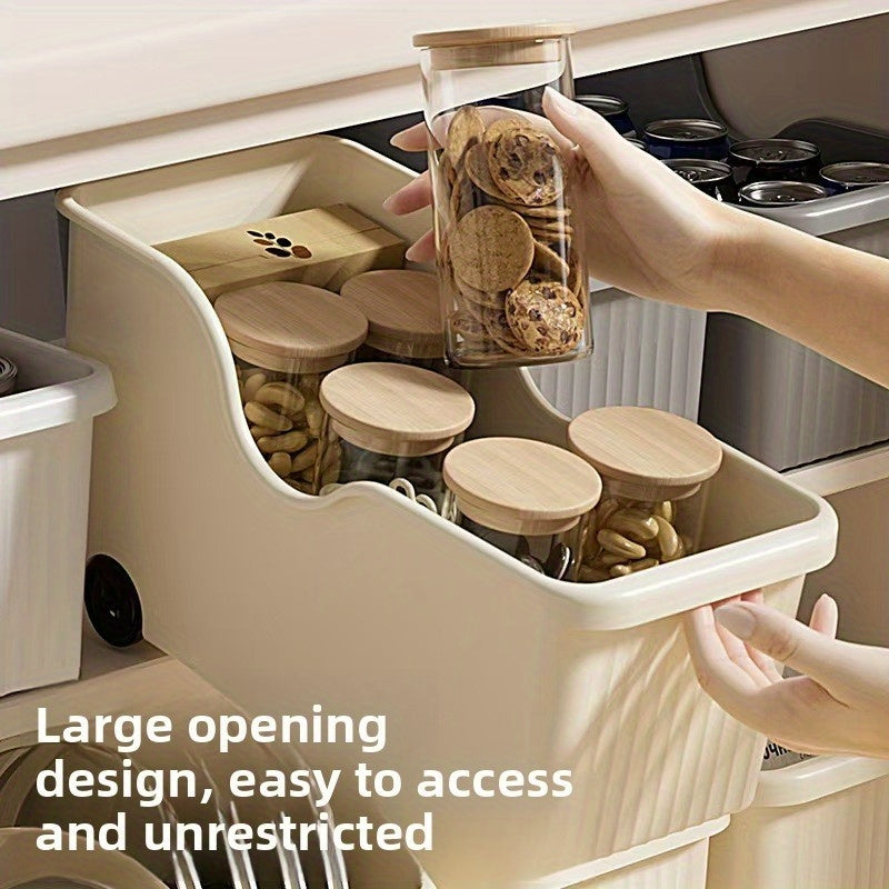 4pcs Durable Roll-Out Cabinet and Pantry Storage Organizer Set - Space-saving Design, Suitable for Storing Pots, Pans, Spices, and Lids - Ideal for Under-sink and Kitchen Cabinet Organization, Assembly Required