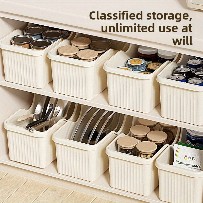 4pcs Durable Roll-Out Cabinet and Pantry Storage Organizer Set - Space-saving Design, Suitable for Storing Pots, Pans, Spices, and Lids - Ideal for Under-sink and Kitchen Cabinet Organization, Assembly Required