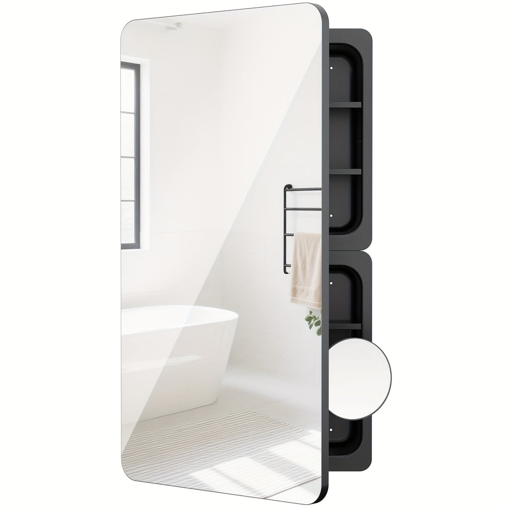 18 Inches Wide by 25 Inches High Bathroom Mirror Cabinet, Contemporary Makeup Mirrors, Wall-Mounted Bathroom Medicine Cabinet