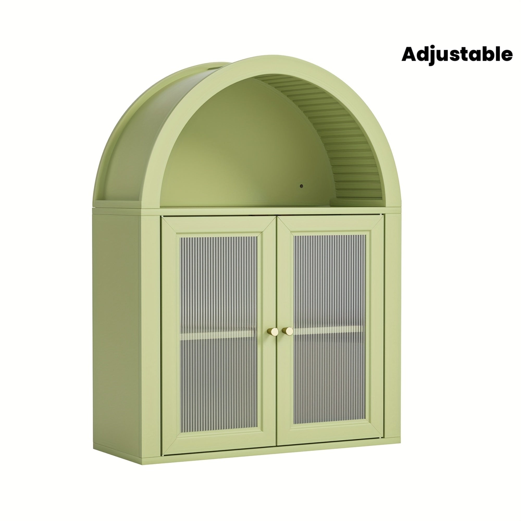 Arched Bathroom Wall Cabinets, Bohemian-style Medicine Cabinet With Acrylic Doors, Storage Cabinet Above The Toilet, Wall-mounted Adjustable Shelves (suitable For The Living Room), Laundry Room, Bathroom