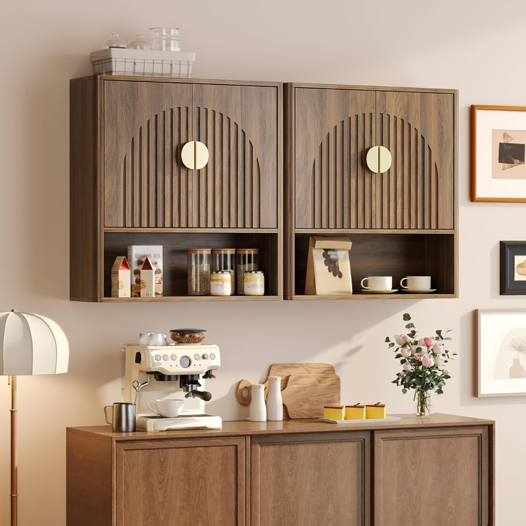 24.4-Inch Modern Recessed Bathroom Wall Cabinet with Golden Handles, Storage Cabinet Above The Toilet, Featuring Adjustable Shelves And Open Shelving, Suitable for Bathrooms, Vanities, And Laundry Rooms