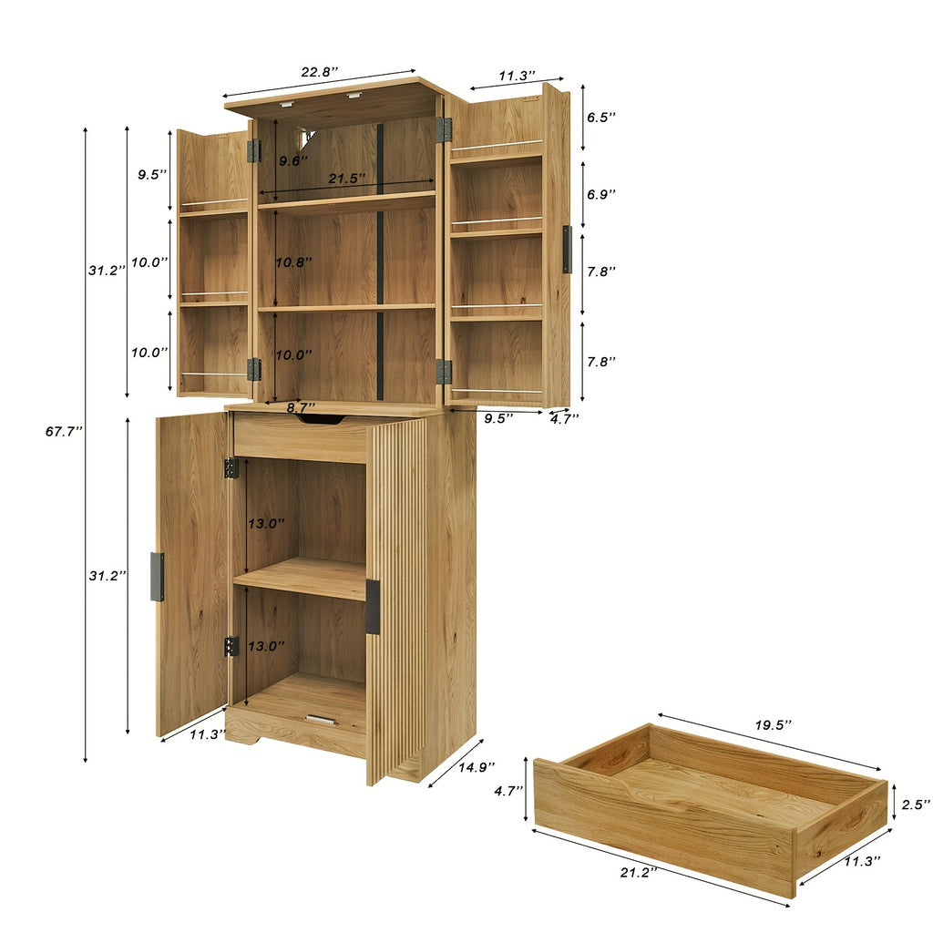 Kitchen Pantry Storage Cabinet 67.7\