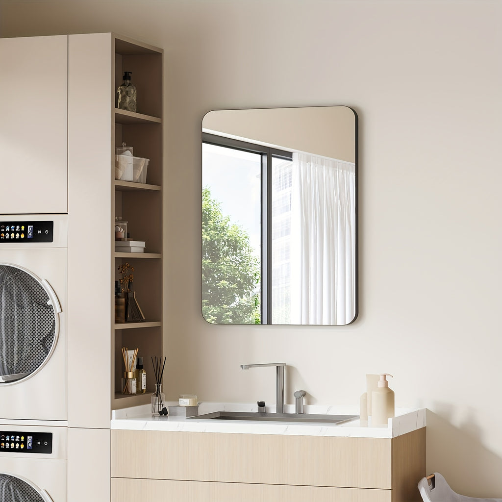 18 Inches Wide by 25 Inches High Bathroom Mirror Cabinet, Contemporary Makeup Mirrors, Wall-Mounted Bathroom Medicine Cabinet