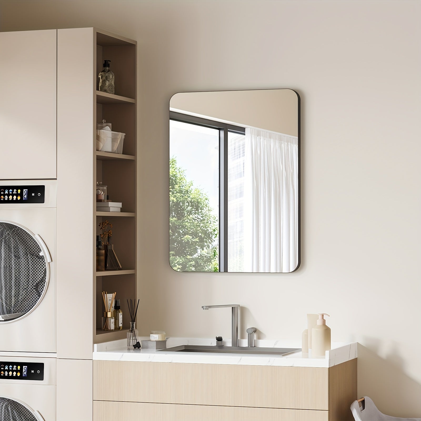 18 Inches Wide by 25 Inches High Bathroom Mirror Cabinet, Contemporary Makeup Mirrors, Wall-Mounted Bathroom Medicine Cabinet