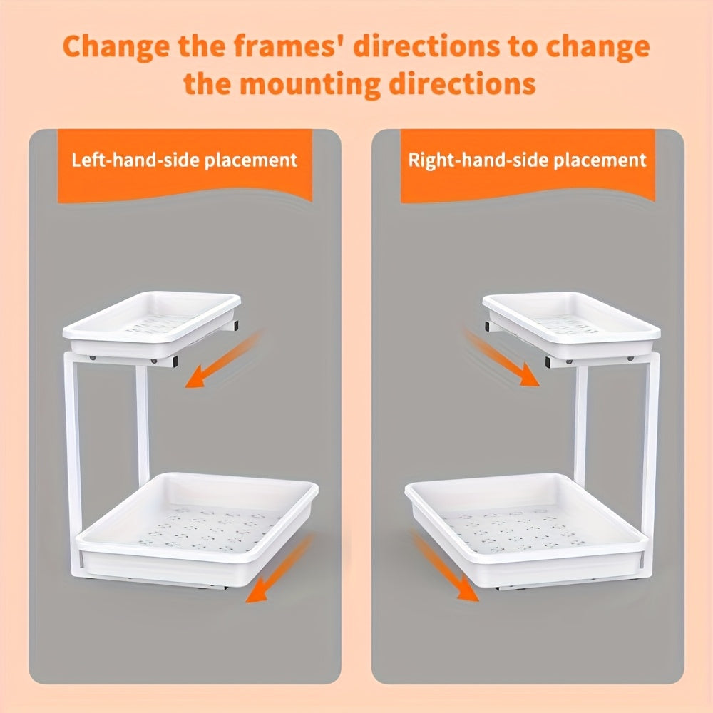 2 Pull-out Cabinet Storage Boxes, 2-layer Under-sink Cabinet Storage Boxes And Storage, Bathroom Cabinet Storage Boxes with Pull-out Drawers, for Kitchens, Pull-out Home Storage Boxes