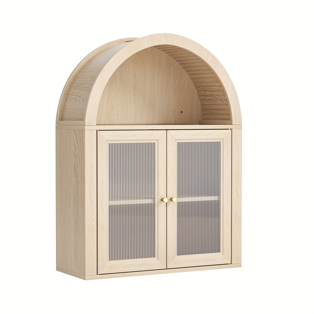 Arched Bathroom Wall Cabinets, Bohemian-style Medicine Cabinet With Acrylic Doors, Storage Cabinet Above The Toilet, Wall-mounted Adjustable Shelves (suitable For The Living Room), Laundry Room, Bathroom