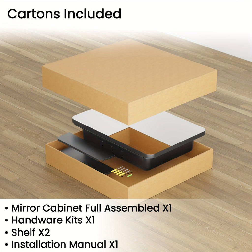 18 Inches Wide by 25 Inches High Bathroom Mirror Cabinet, Contemporary Makeup Mirrors, Wall-Mounted Bathroom Medicine Cabinet