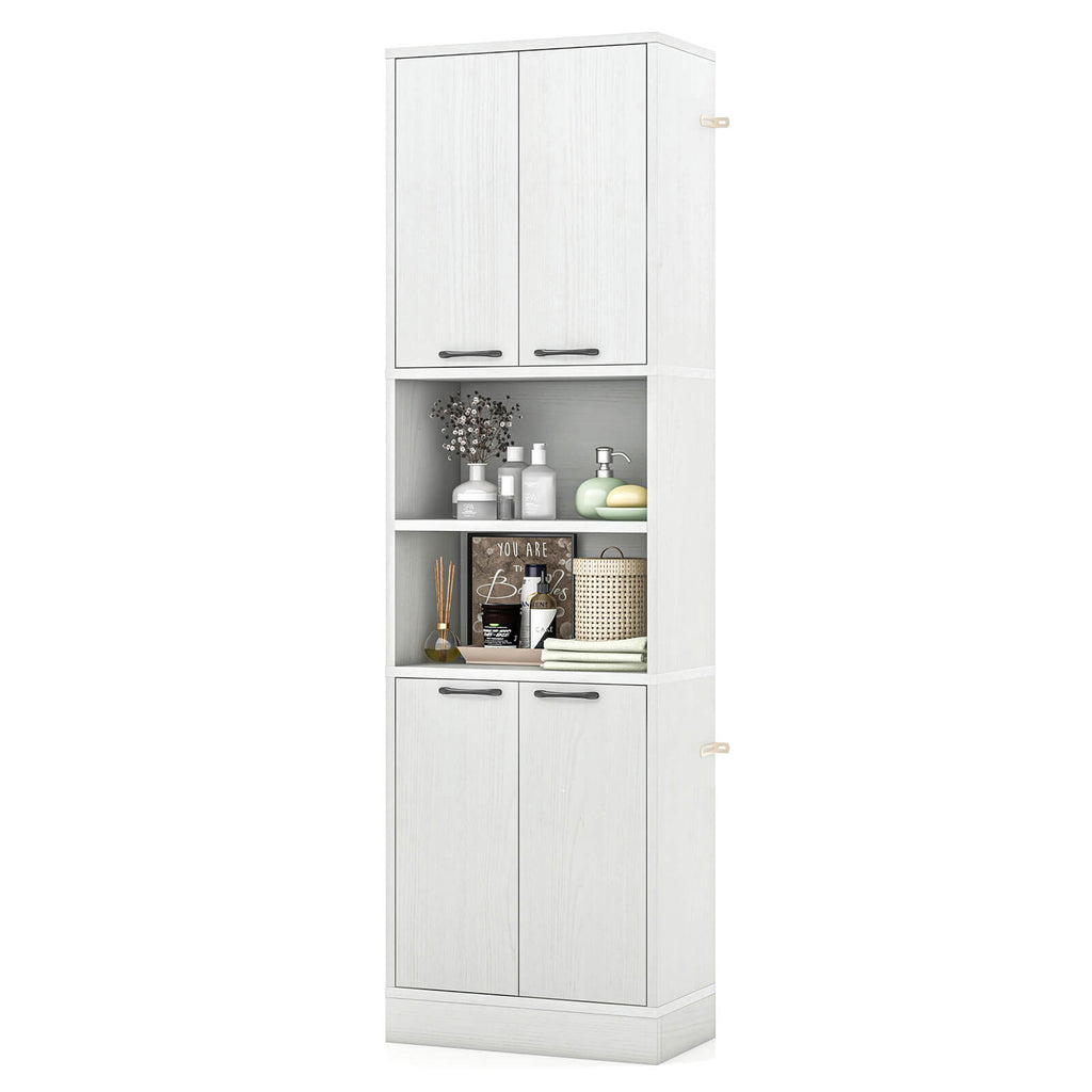 COSTWAY Large Storage Cabinet with 4 Doors & 2 Open Compartments, 75\
